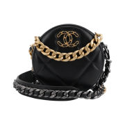 Chanel 19 Clutch With Chain Lambskin & Gold Black