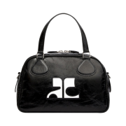 Courreges Reedition Naplack Bowling Bag Black