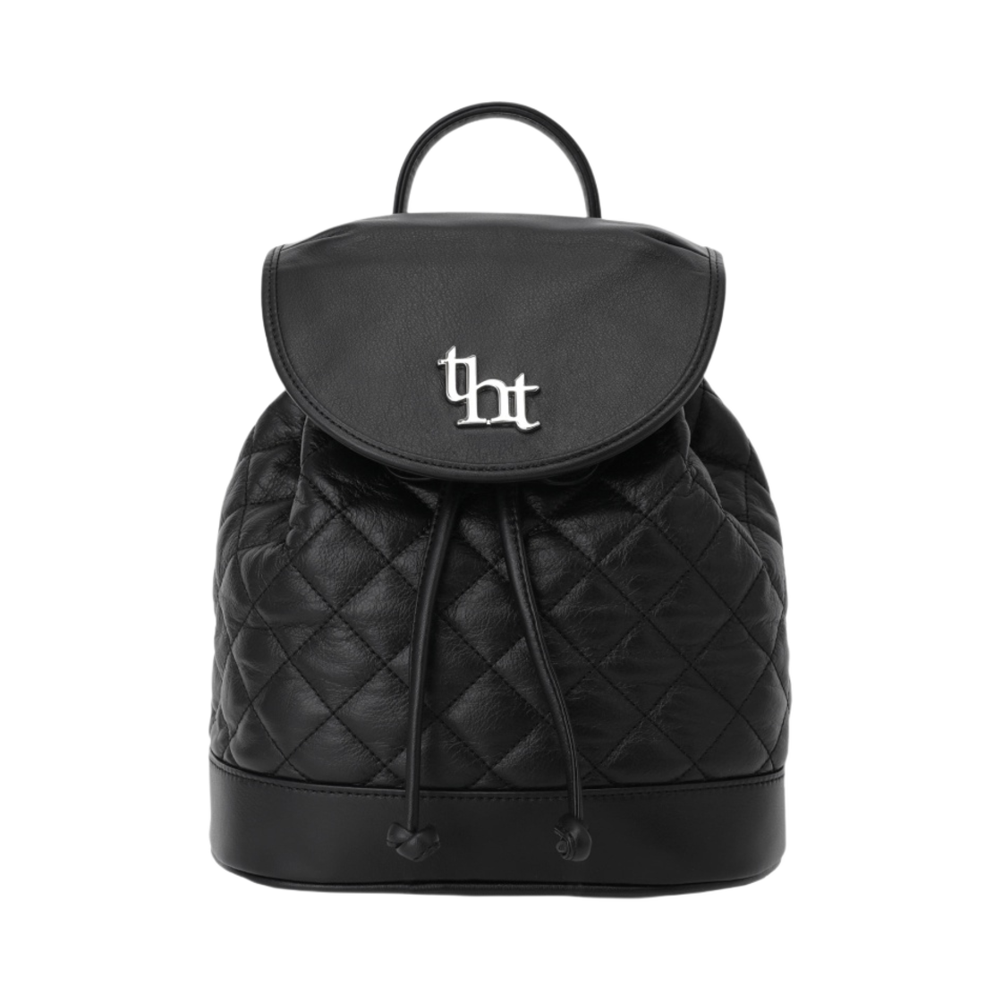 쓰리타임즈 아콘 퀼티드 백팩 블랙(Threetimes Acorn Quilted Backpack Black)