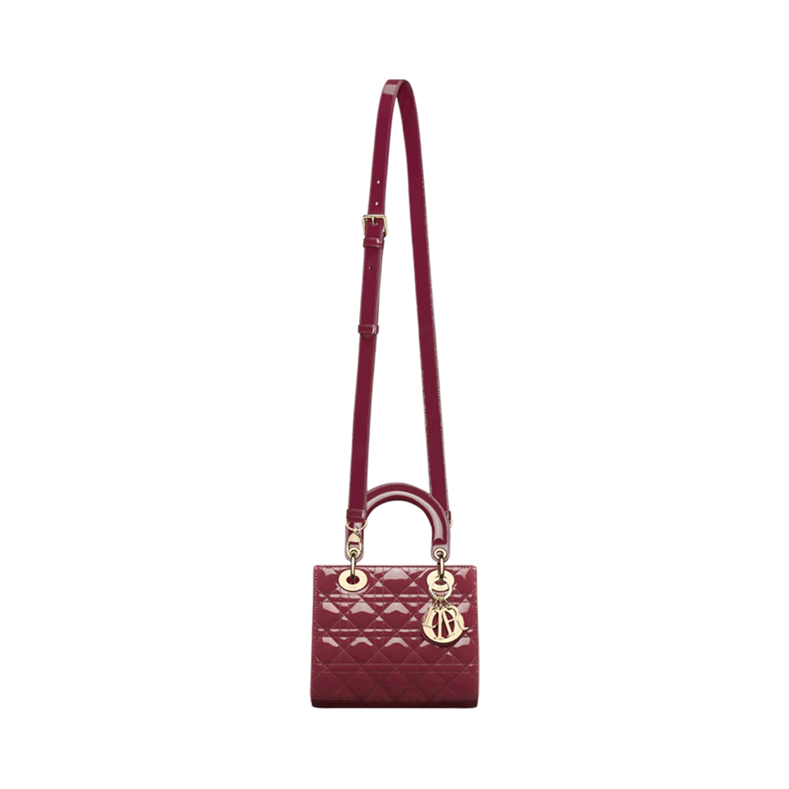 디올 스몰 레이디 백 딥 푸시아 페이턴트(Dior Small Lady Bag Deep Fuchsia Patent) - 4
