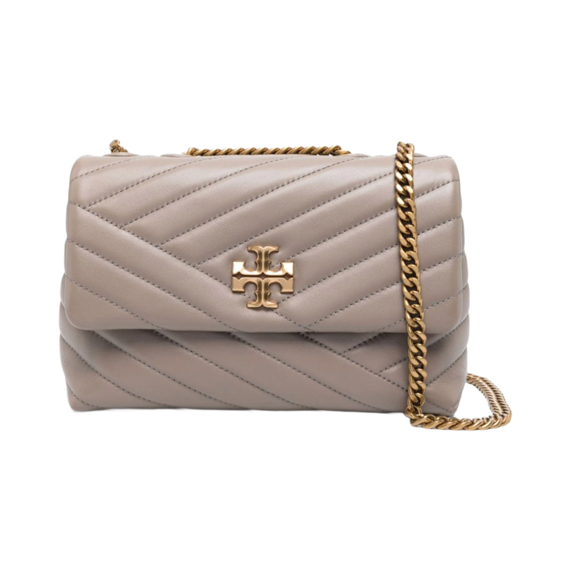 90452-082 Tory Burch Kira Chevron Small Convertible Shoulder Bag Grey Heron