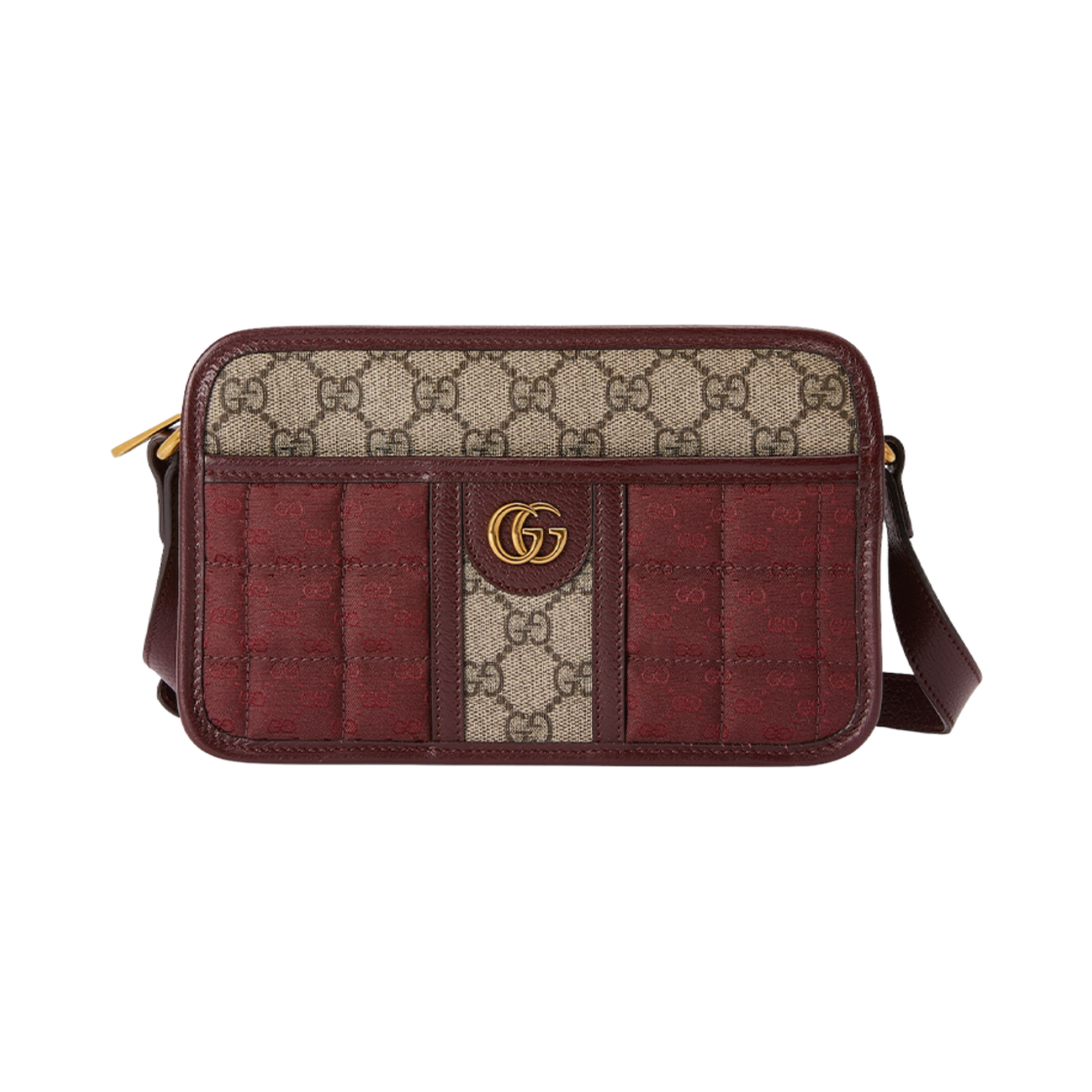 구찌 미니 GG 캔버스 미니 숄더백 버건디 GG 캔버스(Gucci Mini GG Canvas Mini Shoulder Bag Burgundy GG Canvas) - 1