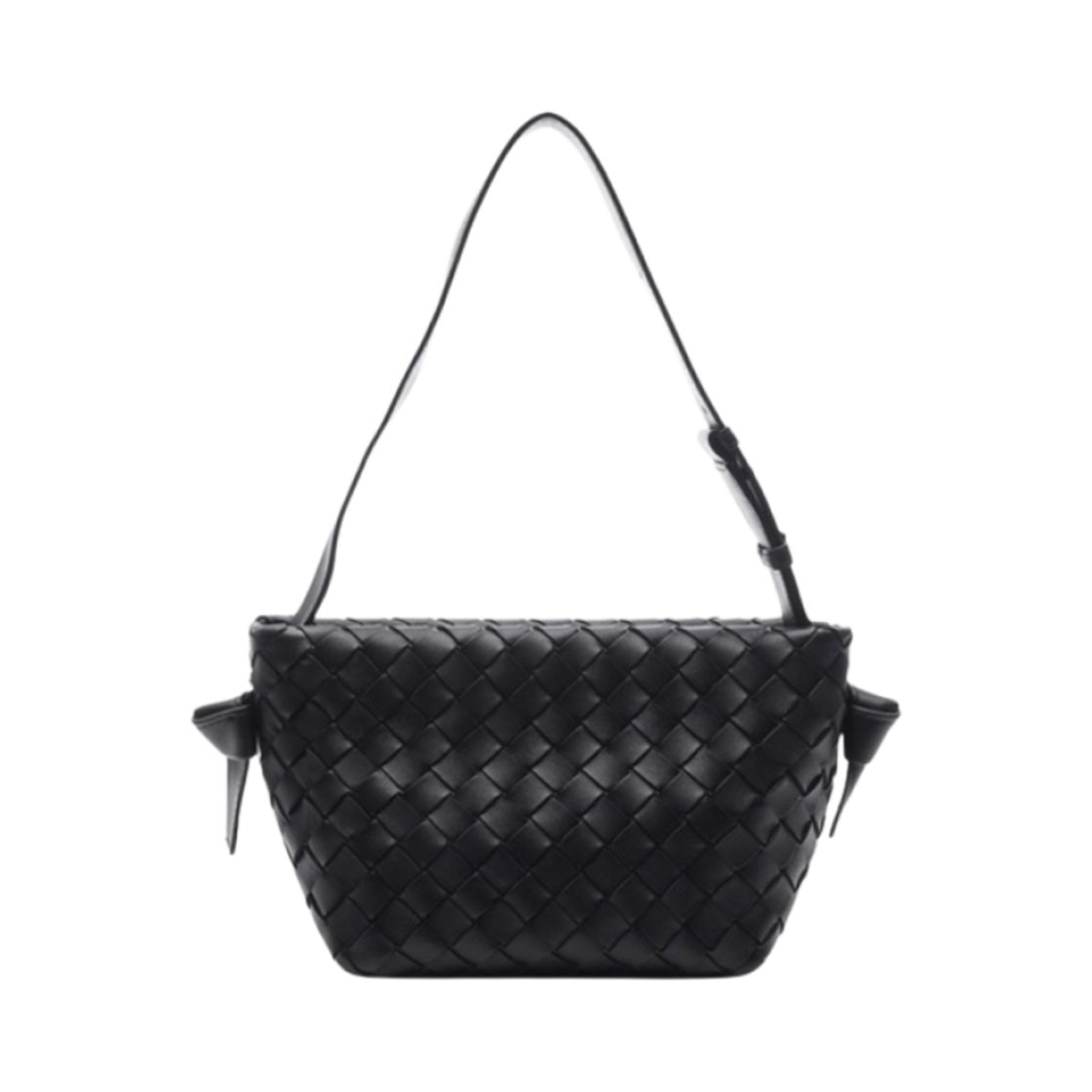 690503V48I18803 Bottega Veneta Intrecciato Tie Shoulder Bag Black