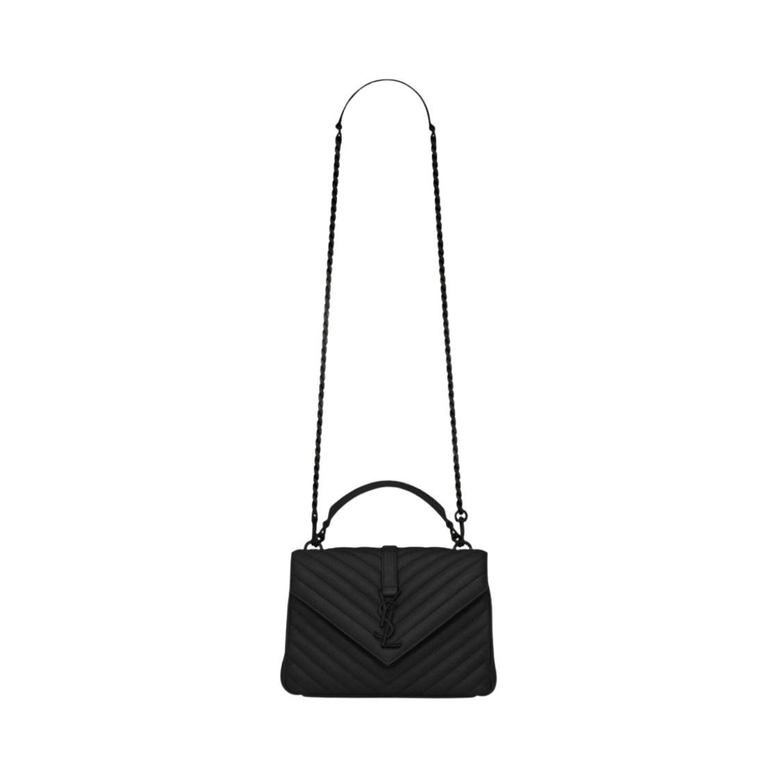 생로랑 컬리지 미디움 체인 백 퀼티드 레더 블랙(Saint Laurent College Medium Chain Bag In Quilted Leather Black) - 1