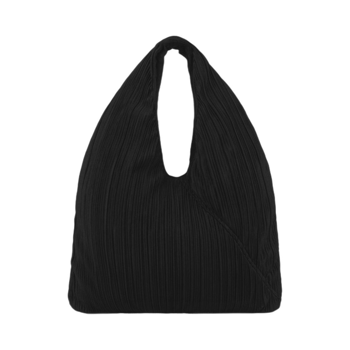 349523-09 GU Pleated Triangle Bag Black