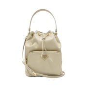 Prada Duet Re-Nylon Shoulder Bag Desert Beige