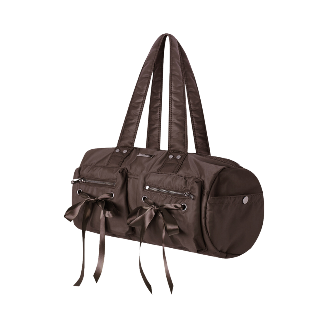 NK3HBG01-3 Notknowing Double Ribbon Cargo Duffle Bag Brown
