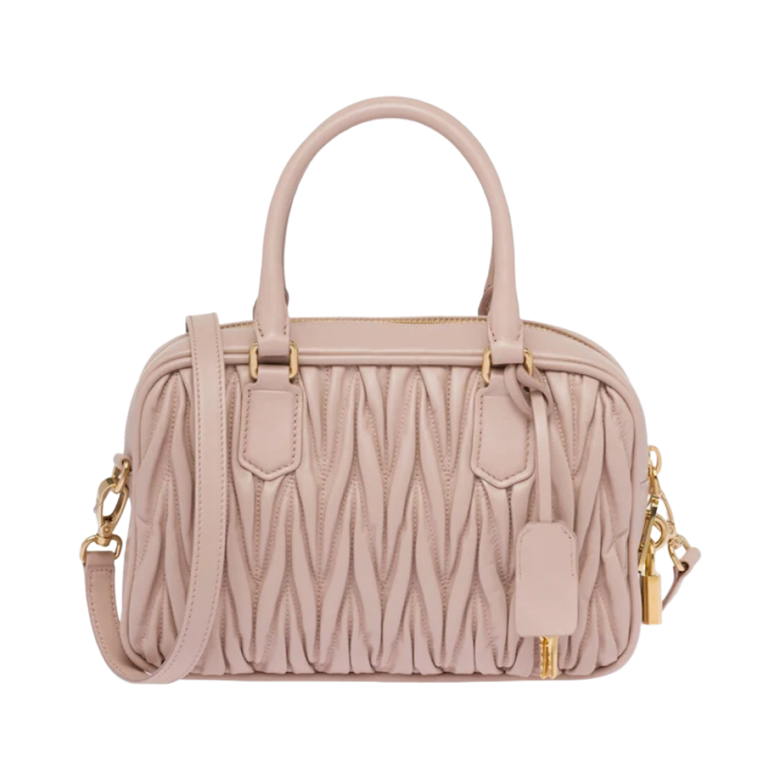 미우 미우 마테라쎄 나파 가죽 탑 핸들백 워터 릴리(Miu Miu Matelasse Nappa Leather Top Handle Bag Water Lily) - 3