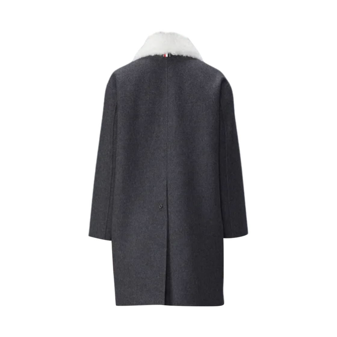 (W) 톰브라운 더블 페이스 멜튼 솔리드 디테처블 칼라 발 칼라 코트 그레이((W) Thom Browne Bal Collar Coat with Detachable Collar in Double Face Melton Solid Grey) - 2
