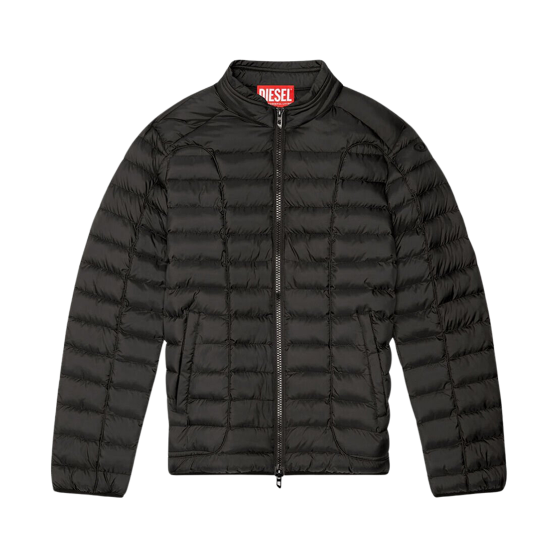A147190BHAZ-9XX Diesel W-Pilot Puffer Jacket in Light Nylon Black