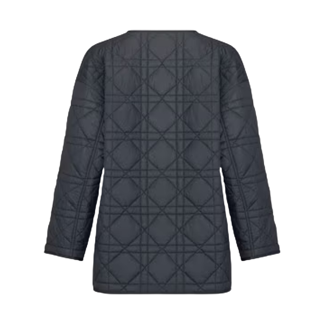 (W) 디올 매크로까나쥬 벨트 피코트 퀼트 테크니컬 태피터 네이비 블루((W) Dior Macrocannage Belted Peacoat Quilted Technical Taffeta Navy Blue) - 2