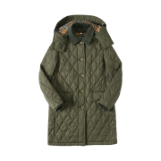 (W) Buberry Dereham Diamond Quilted Jacket Olive