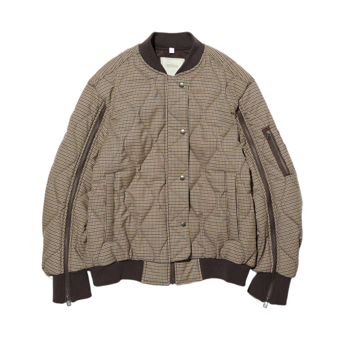 353118-32 (W) GU x Rokh Quilted Check Blouson Beige - JP