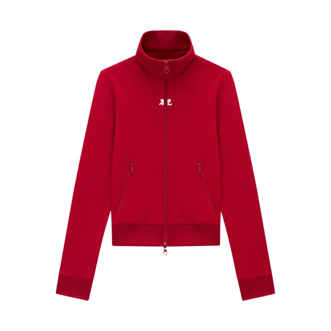 (W) 꾸레쥬 저지 조깅 자켓 체리 레드((W) Courreges Jersey Jogging Jacket Cherry Red)