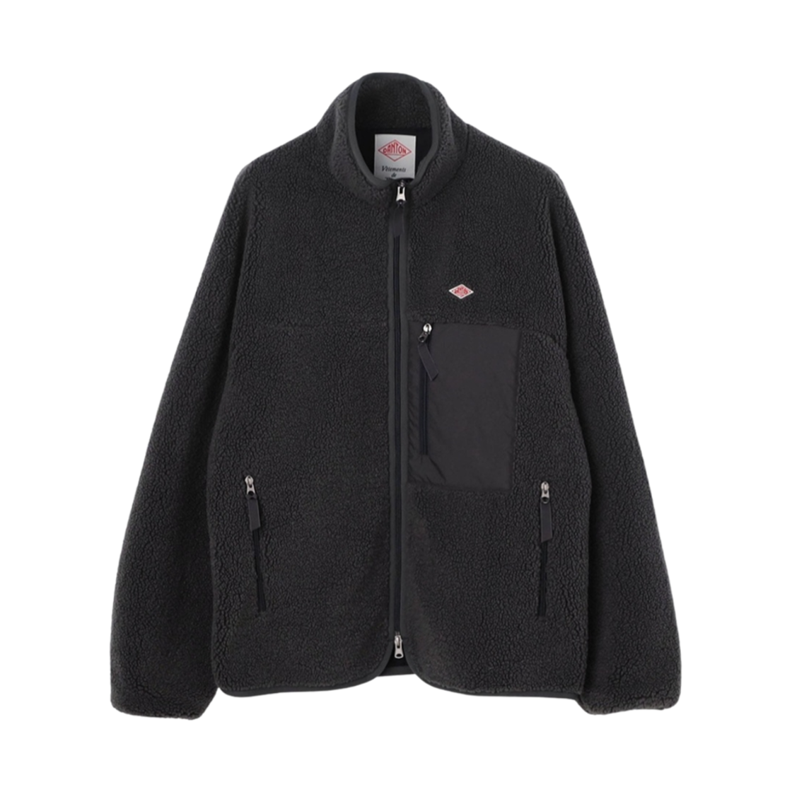 DT-A0195 Danton Insulation Light Boa Stand Collar Jacket Black