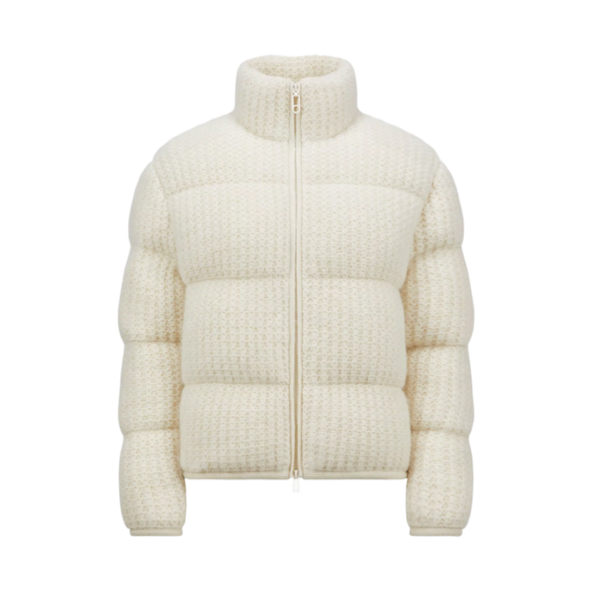 (W) 몽클레르 패딩 울 & 알파카 집업 가디건 화이트 - 24FW((W) Moncler Padded Wool & Alpaca Zip-Up Cardigan White - 24FW)