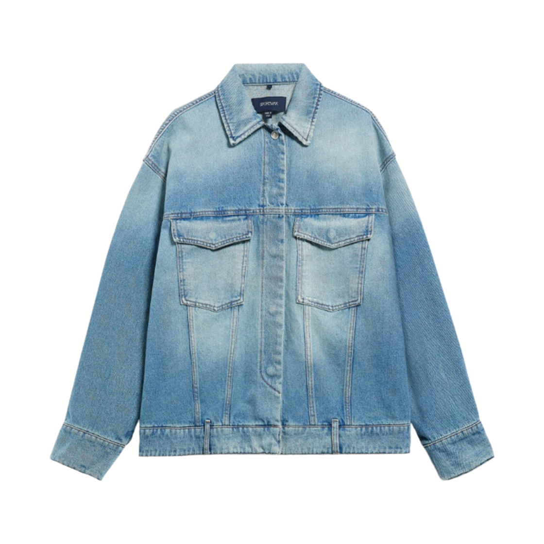 (W) 막스마라 스포츠맥스 가티 오버사이즈드 블루 데님 자켓 콘플라워 블루((W) Max Mara Sportmax Gatti Oversized Blue Denim Jacket Cornflower Blue) - 1