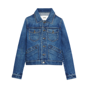Ami Mid Washed Denim Trucker Jacket Used Blue