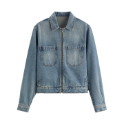 Zara x Rhuigi Cropped Denim Jumper Medium Blue