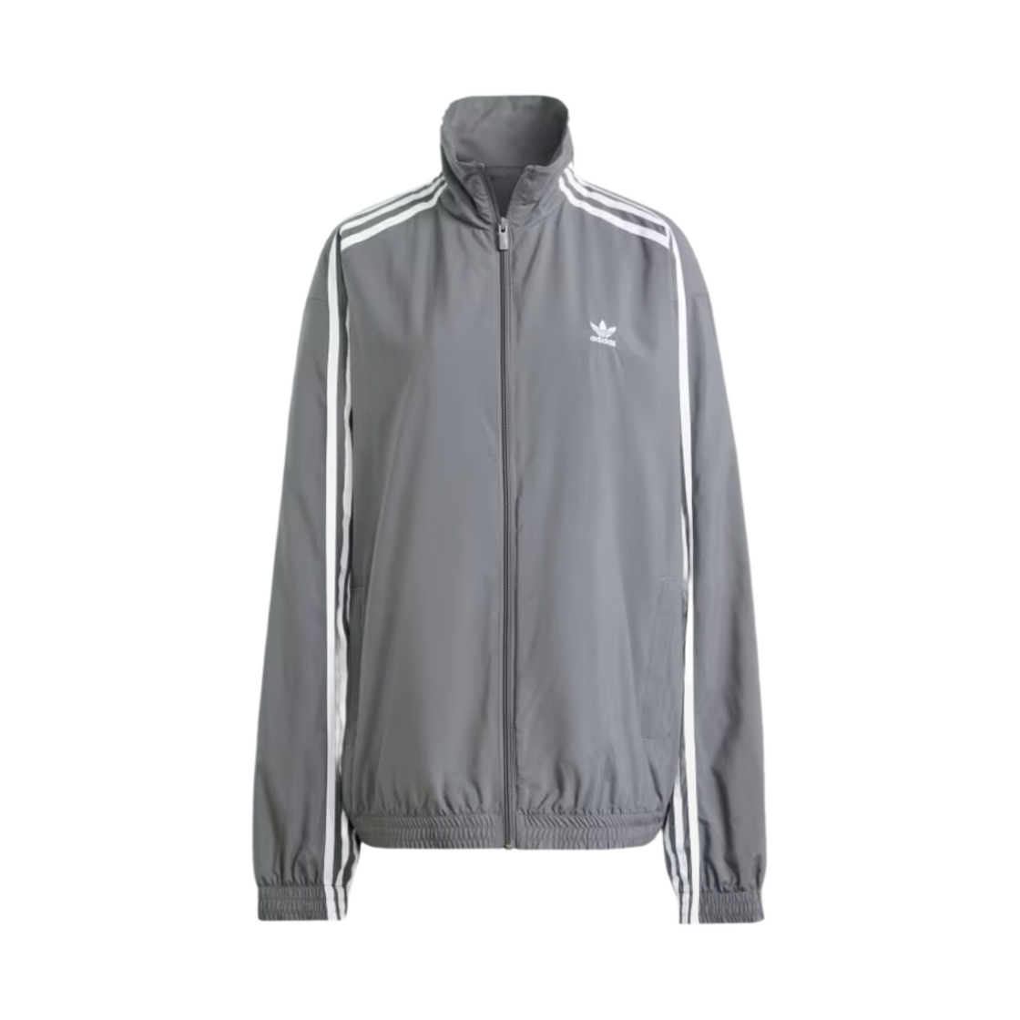 (W) 아디다스 아딜레니움 오버사이즈 트랙탑 그레이 파이브 - KR 사이즈((W) Adidas Adilenium Oversized Track Top Grey Five - KR Sizing)