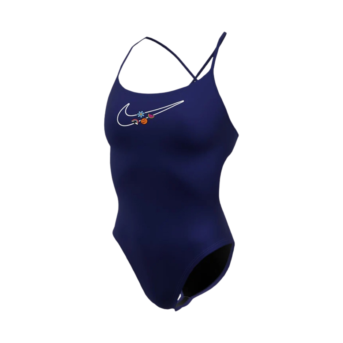 (W) 나이키 스윔 하이드라스트롱 멀티 그래픽 참스 크로스백 미드나잇 네이비((W) Nike Swim Hydrastrong Multi Graphic Charms Crossback Midnight Navy)