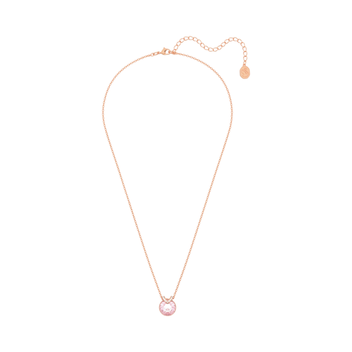 (W) 스와로브스키 벨라 V 팬던트 핑크 로즈 골드 플래팅((W) Swarovski Bella V Pendant Pink Rose Gold Plated)