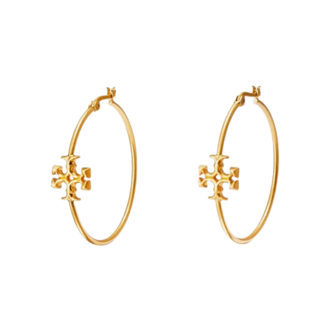 (W) 토리버치 키라 후프 이어링 롤드 브라스((W) Tory Burch Kira Hoop Earrings Rolled Brass) - 1