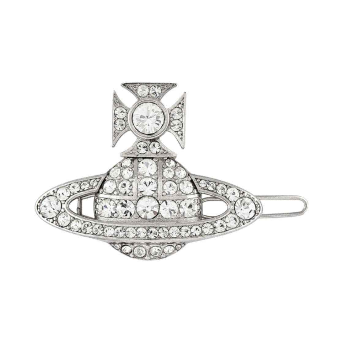6703000C-02P116-IM Vivienne Westwood Corinne Hair Clip Platinum Crystal