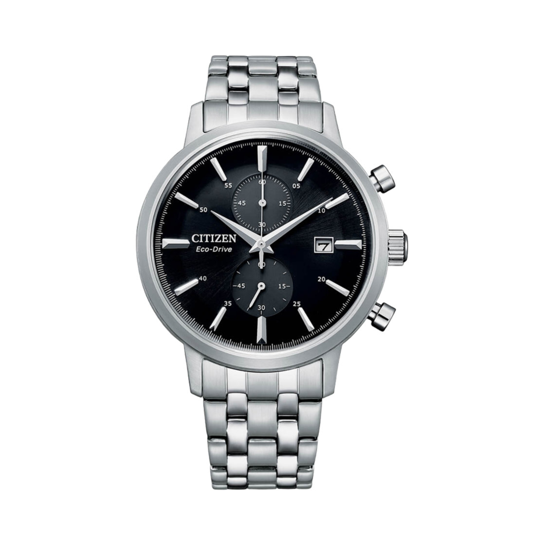 시티즌 크로노그래프 에코드라이브 42mm 스테인리스 스틸 블랙 실버(Citizen Chronograph Eco-Drive 42mm Stainless Steel Black Silver) - 1
