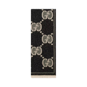 Gucci GG Wool Jacquard Muffler Black Ivory