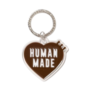 Human Made Heart Keyring Brown