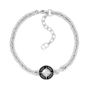 Dior x Stone Island Bracelet Brass and Black Resin Silver-Finish
