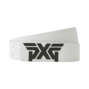 (W) PXG Black Buckle Logo Belt White