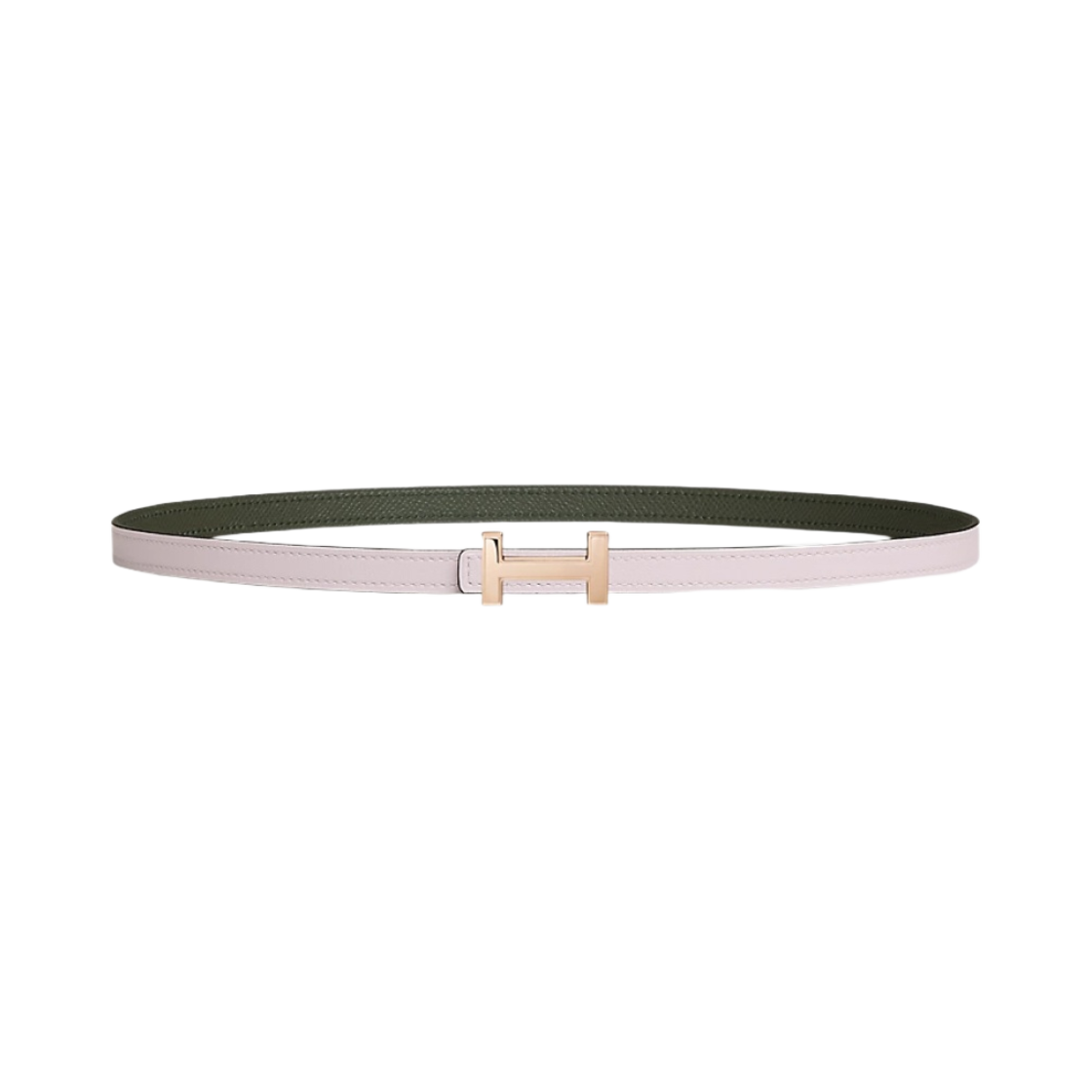 (W) 에르메스 포커스 벨트 버클 & 리버서블 가죽 스트랩 13mm & 핑크 골드 모브 빨 베르 드 그리((W) Hermes Focus Belt Buckle & Reversible Leather Strap 13mm & Pink Gold Mauve Pale Vert De Gris) - 1