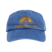 Hello Sunrise Washed OG Logo Ball Cap Ocean Blue
