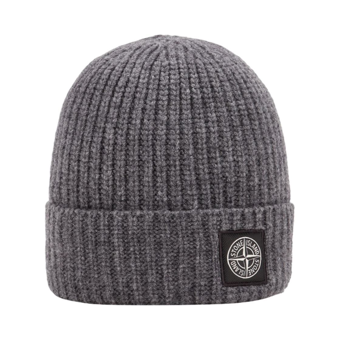 스톤 아일랜드 N10B5 립드 질롱 울 비니 다크 그레이 멜란지 - 23FW(Stone Island N10B5 Ribbed Geelong Wool Beanie Dark Grey Melange - 23FW) - 1