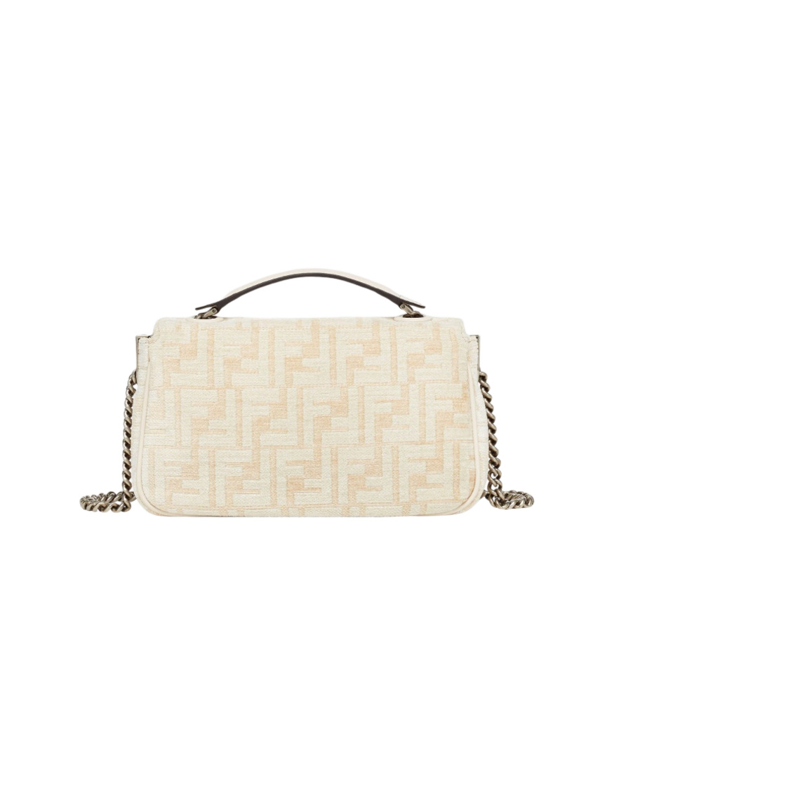펜디 바게트 체인 미디 FF 테피스트리 패브릭백 화이트(Fendi Baguette Chain Midi FF Tapestry Fabric Bag White) - 3