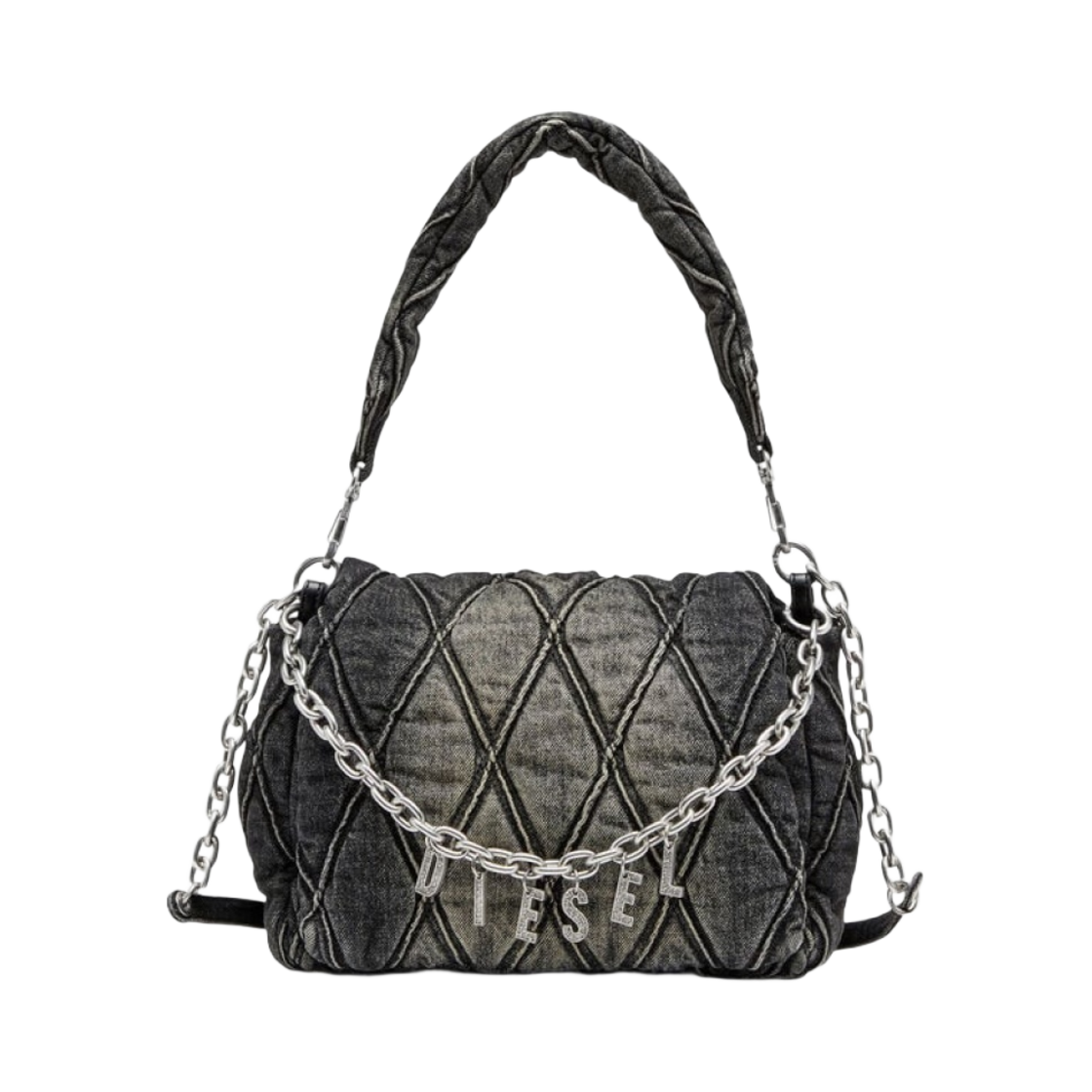 디젤 참-D 숄더백 M 블랙(Diesel Charm-D Shoulder Bag M Black)