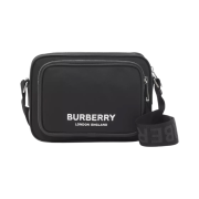 Burberry Logo Print Nylon Crossbody Bag Black