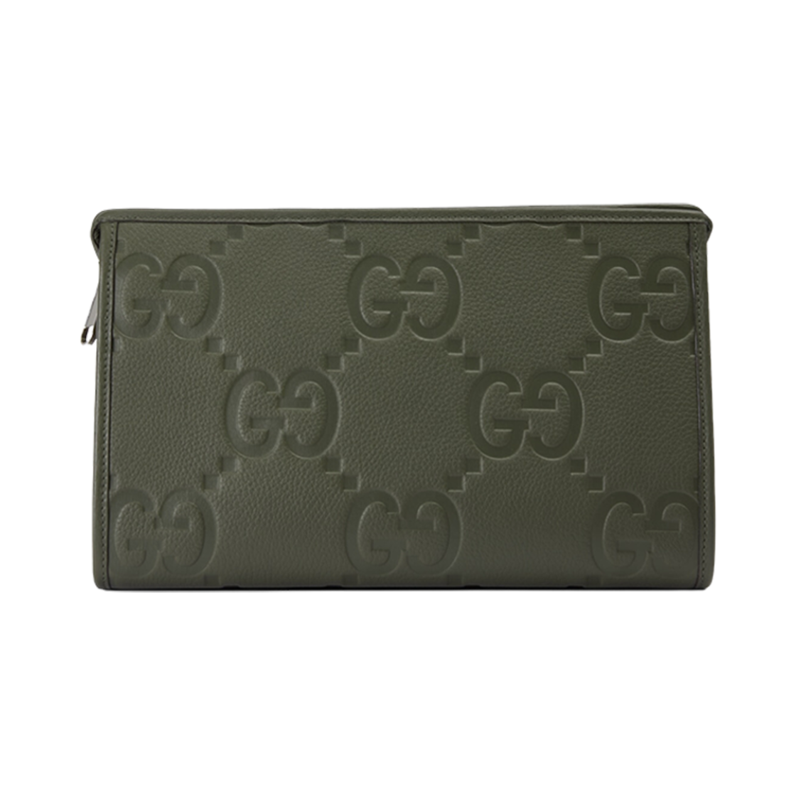 구찌 점보 GG 파우치 다크 그린 레더(Gucci Jumbo GG Pouch Dark Green Leather) - 1