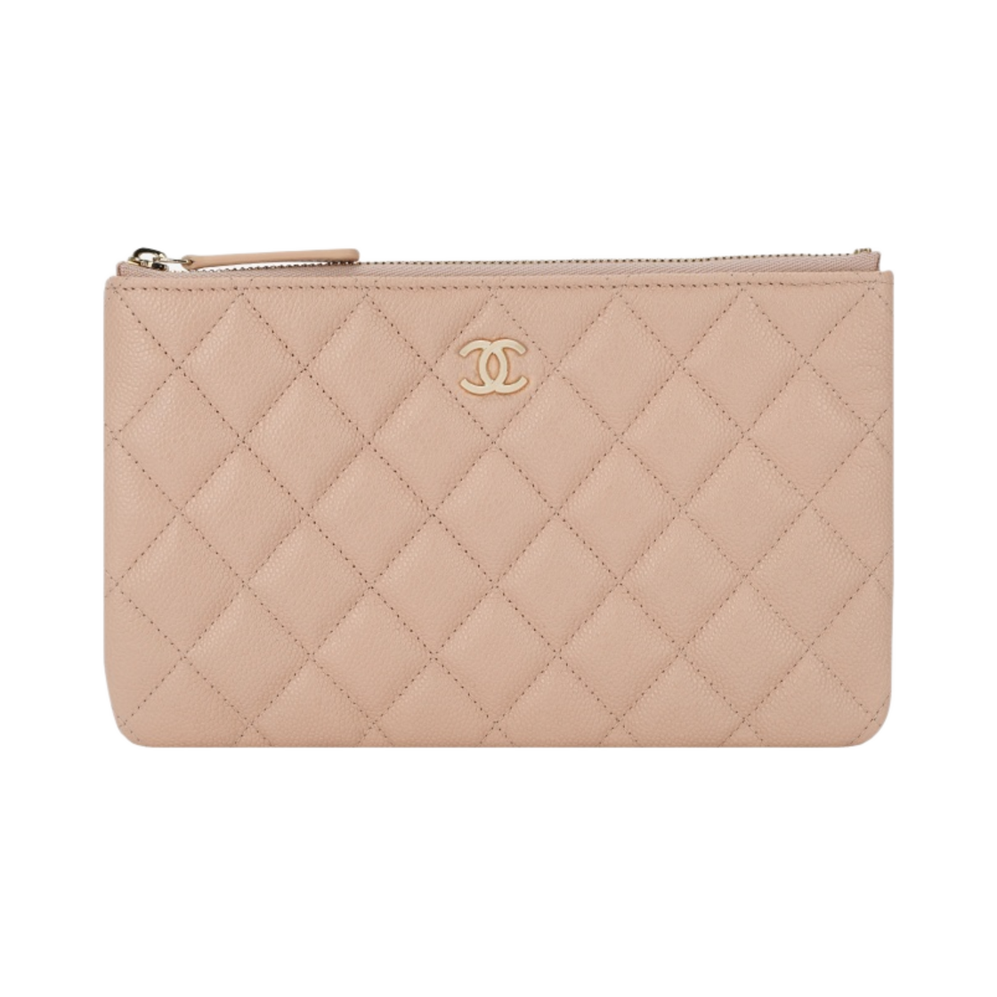 샤넬 클래식 스몰 그레인드 샤이니 카프스킨 & 골드 메탈 라이트 베이지(Chanel Small Classic Pouch Grained Shiny Calfskin & Gold Light Beige) - 1