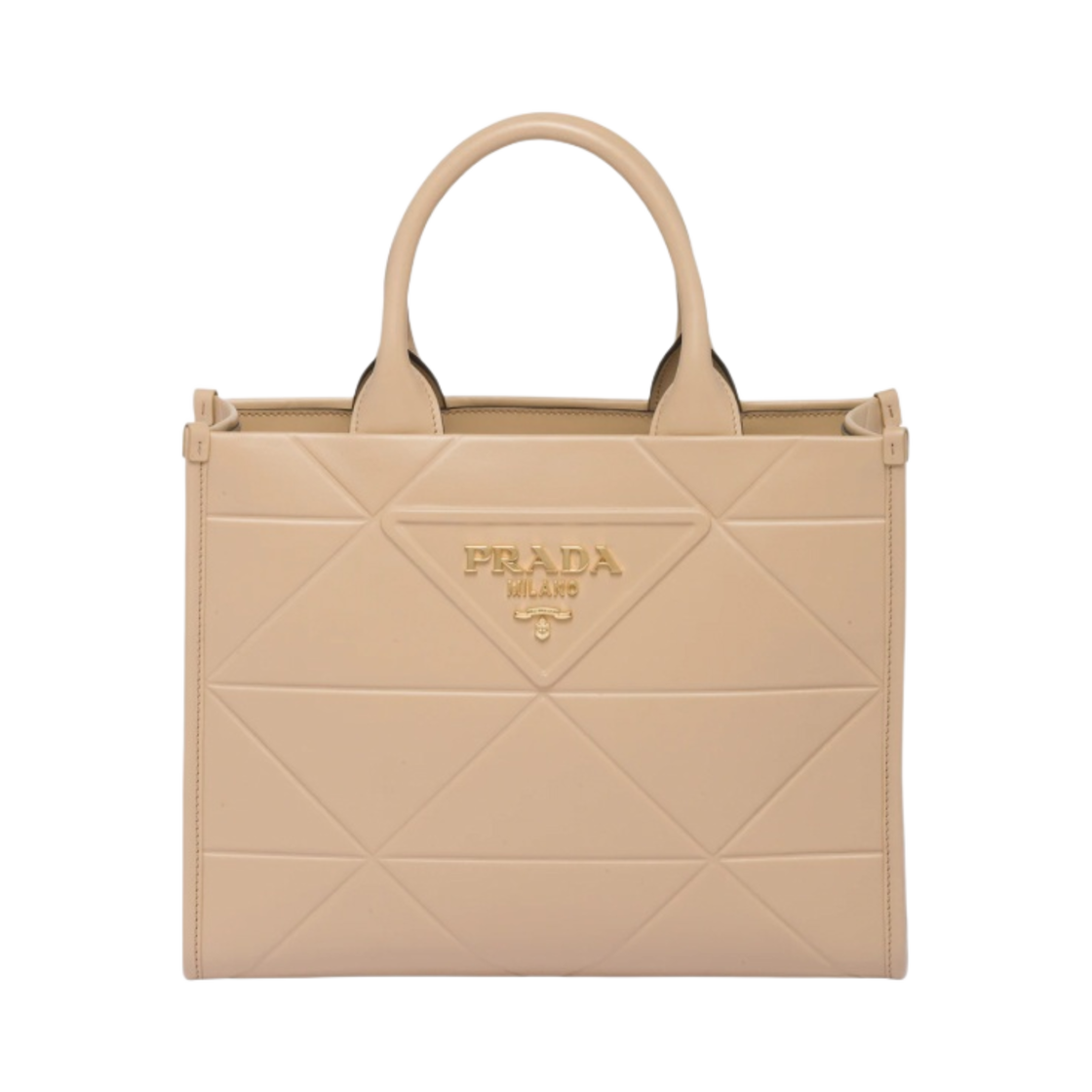 프라다 탑스티칭 스몰 레더 프라다 심볼 백 샌드 베이지(Prada Small Leather Prada Symbole Bag with Topstitching Sand Beige) - 1