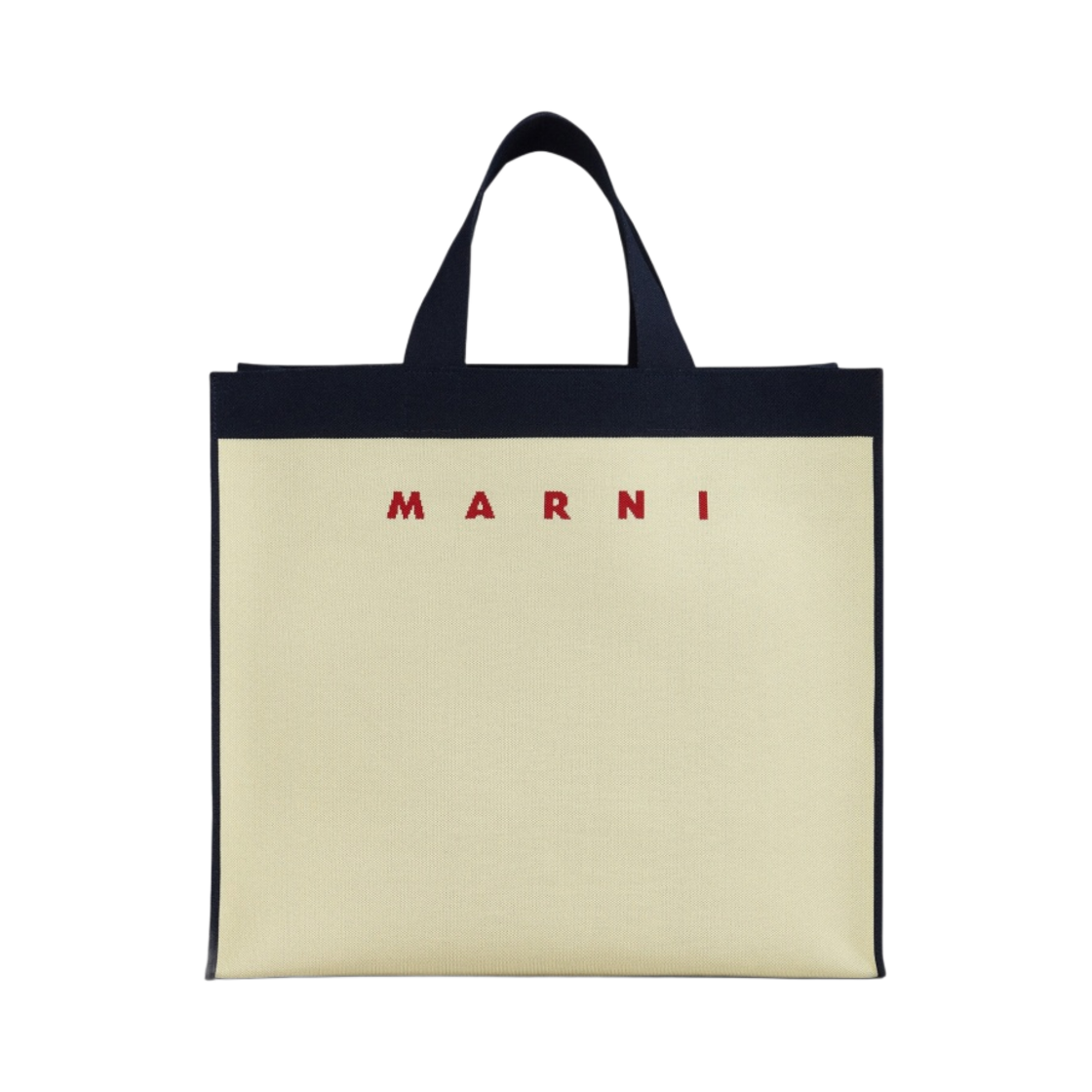 마르니 자카드 라지 쇼핑백 에크루 블루블랙 레드(Marni Jacquard Large Shopping Bag Ecru Blublack Red) - 1