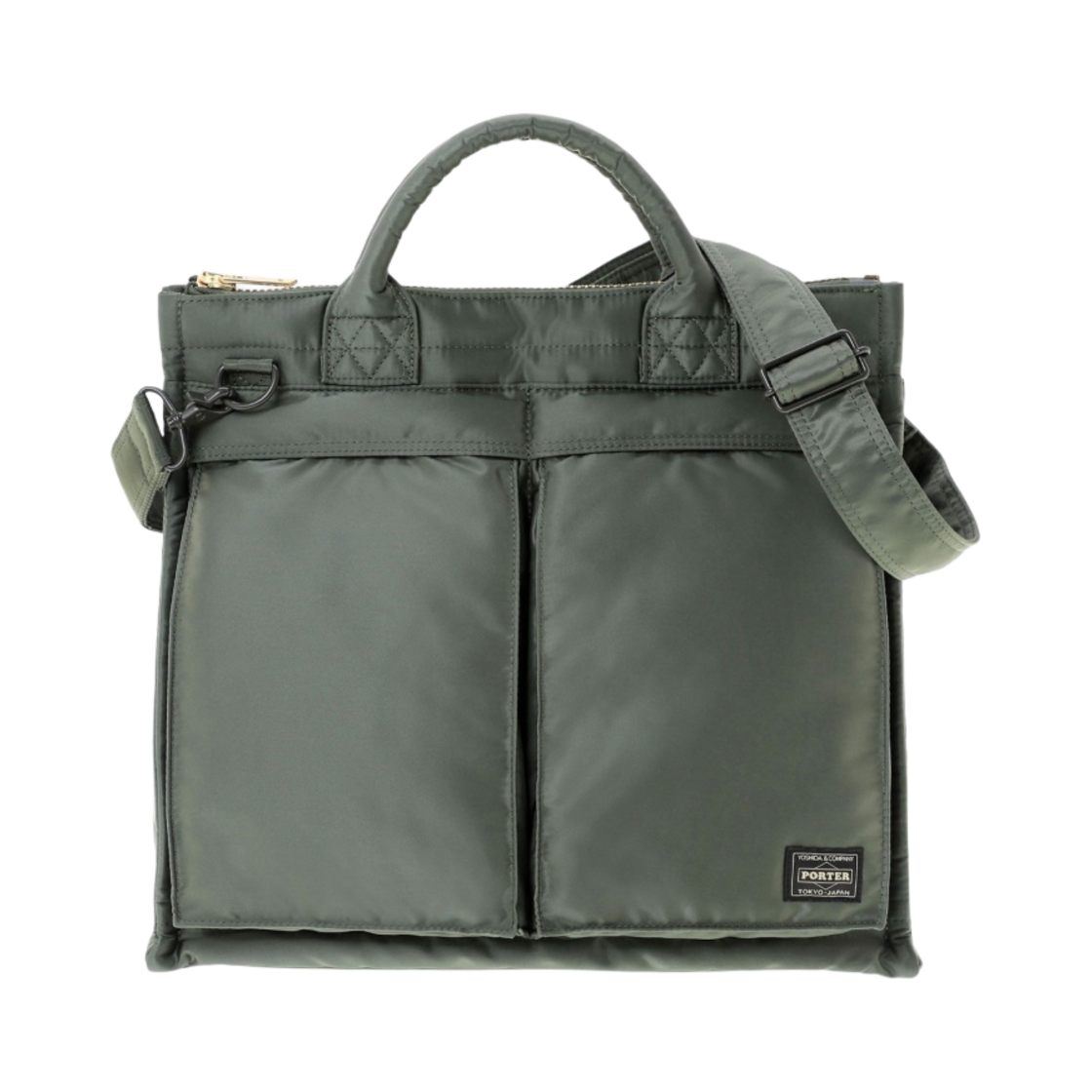 포터 올 뉴 탱커 스퀘어 토트백 라지 세이지 그린(Porter All New Tanker Square Tote Bag L Sage Green) - 1