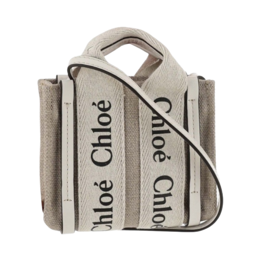 CHC22AP235I26101 Chloe Woody Nano Tote Bag White