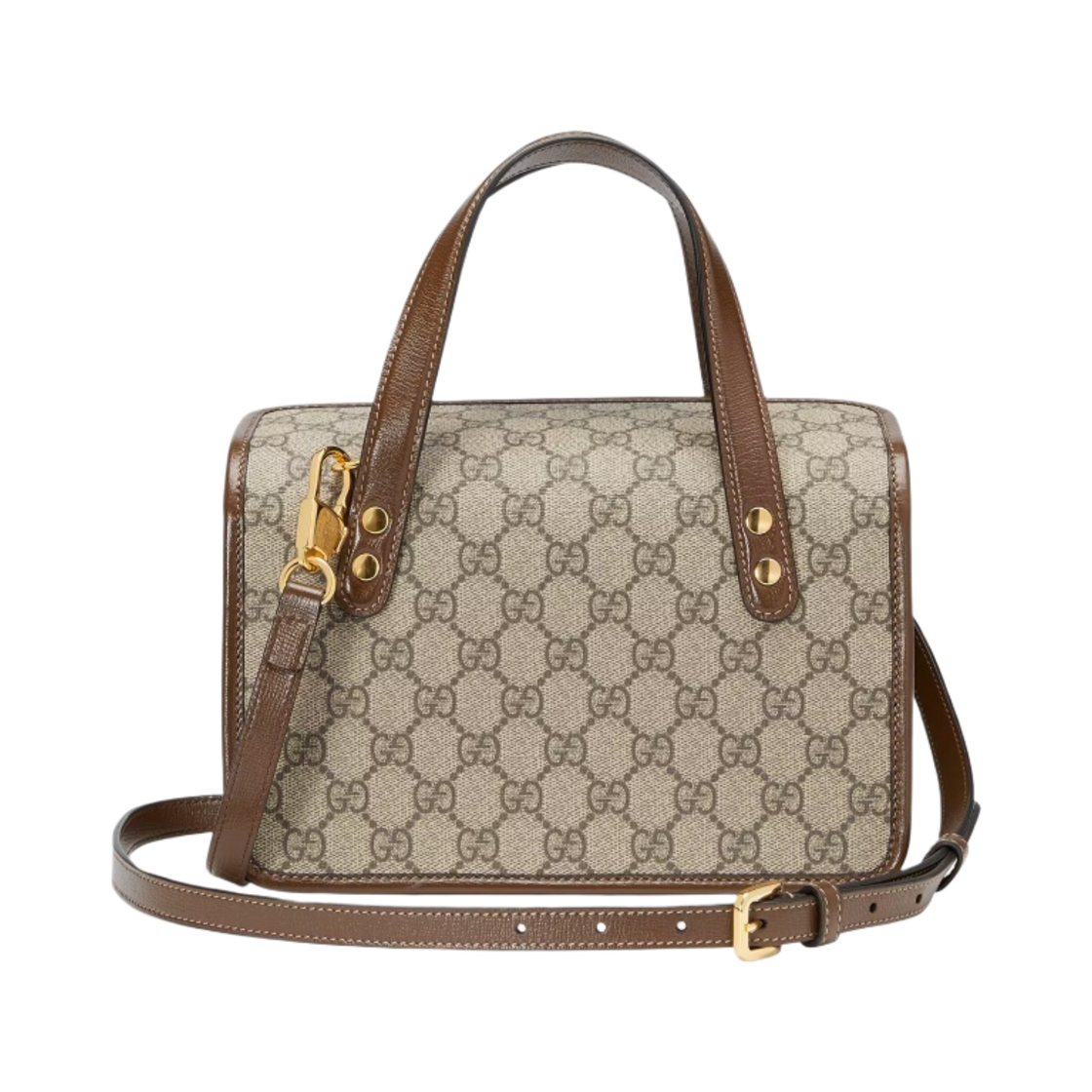 구찌 홀스빗 1955 미니 탑 핸들백 베이지 에보니 브라운(Gucci Horsebit 1955 Mini Top Handle Bag Beige Ebony Brown) - 2
