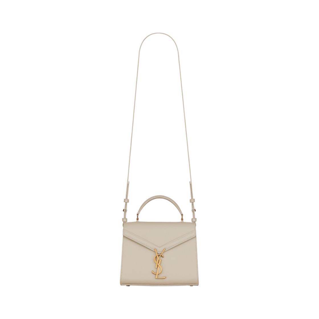 생로랑 그랑 드 뿌드르 엠보스 레더 카산드라 미니 탑 핸들백 블랑 빈티지(Saint Laurent Cassandra Mini Top Handle Bag in Grain de Poudre Embossed Leather Blanc Vintage) - 1