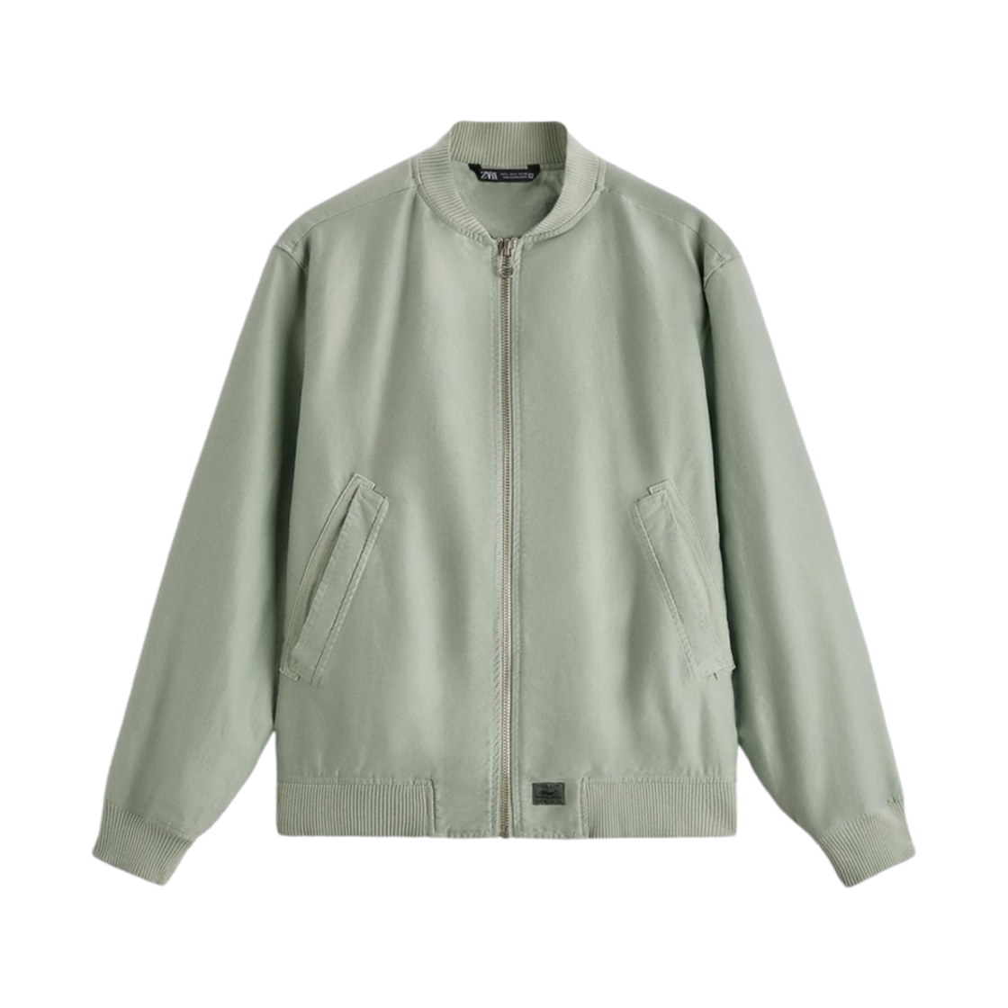 자라 코튼 봄버 자켓 워터 그린(Zara Cotton Bomber Jacket Water Green)