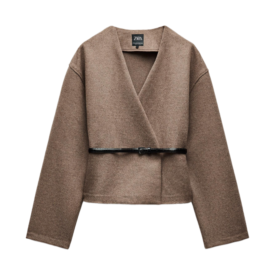 (W) 자라 소프트 벨티드 자켓 라이트 탄((W) Zara Soft Belted Jacket Light Tan)