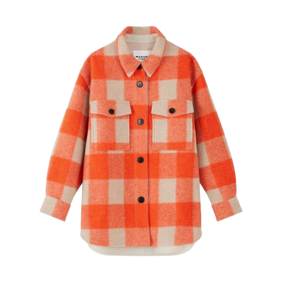 (W) 이자벨 마랑 하벨리 체크 코트 오렌지 - 23SS((W) Isabel Marant Harveli Check Coat Orange - 23SS) - 1